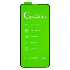 Защитная пленка Ceramic для Apple iPhone Xs (Full Glue) (Black)