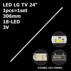 Боковая подсветка для телевизора LG 24″ Innotek 6202B0005S000 (1 планка 306 мм, 18 LED 7x2 мм, 3 В)