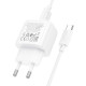 Сетевое зарядное устройство Hoco CS51A 2xUSB-A (12W · 2.4A) с кабелем USB-A – Type-C (White)