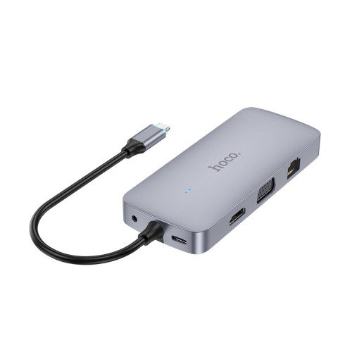 USB-хаб Hoco HB33 10в1 Type-C (0.13 м) (Gray)