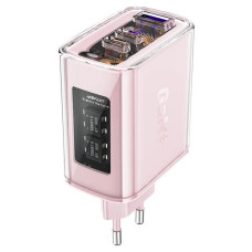 Сетевое зарядное устройство Acefast A45 USB-A+2xUSB-C (65W · 3A) (Pink)