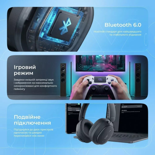Наушники Bluetooth Proove Solo with ANC (Black)