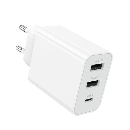 Сетевое зарядное устройство Borofone BA105A 2xUSB-A+USB-C (15W · 3A) (White)