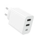 Сетевое зарядное устройство Borofone BA105A 2xUSB-A+USB-C (15W · 3A) (White)