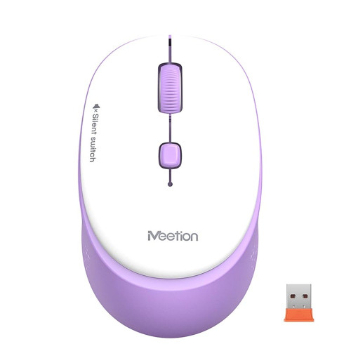 Мишка бездротова MeeTion R571 (1600 DPI) (White/Purple)