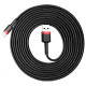 Кабель Baseus Cafule USB-A – Lightning (3 м · 18W · 2.1A) (CALKLF-R91) (Black/Red)