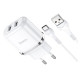 Сетевое зарядное устройство Hoco N4 2xUSB-A (12W · 2.4A) с кабелем USB-A – Type-C (White)