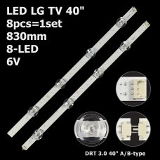 Пряма підсвітка для телевізора LG 40″ DRT3.0 SVL400 (A+B, 8 планок по 415 мм, 4 LED, лінза 22,5 мм, 6 В)