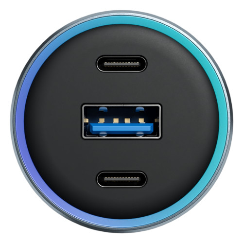 Автомобильное зарядное устройство Proove Super Charge USB-A+2xUSB-C (130W · 5A) (Metal Gray)