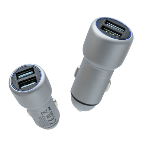Автомобильное зарядное устройство іЗі PC-15 2xUSB-A (24W · 4.8A) (Silver)