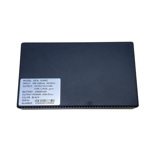Бесперебойный блок питания Mini DC UPS DCSL-1036PC 36W (20000 mAh) (Black)