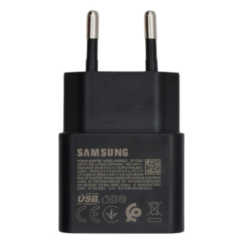 Сетевое зарядное устройство Samsung EP-T2510 USB-C (25W · 3A) с кабелем Type-C – Type-C (OEM) (Black)