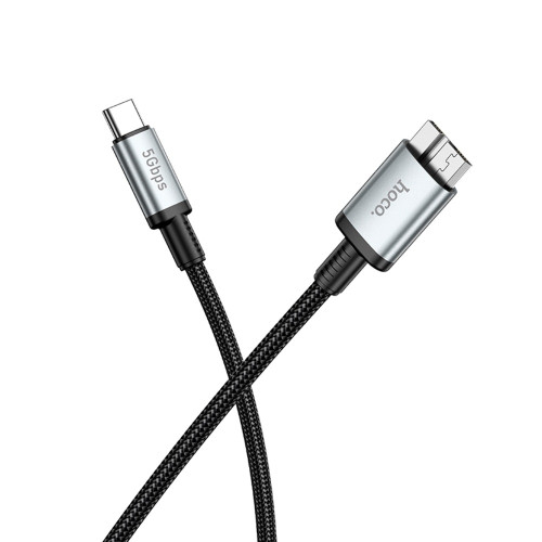 Мультимедийный кабель Hoco US10 Type-C – Micro-USB 3.0 5Gbit/s (0.5 м · 3A) (Black)