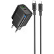 Мережевий зарядний пристрій Borofone BA83A USB-A+USB-C (20W · 3A) з кабелем Type-C – Lightning (Black)