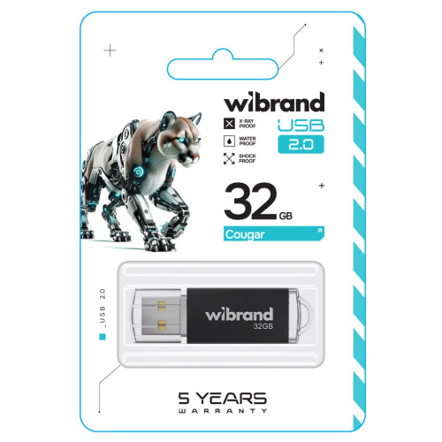 Флешка Wibrand Cougar 32GB USB 2.0 (Black)