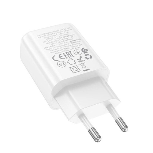 Сетевое зарядное устройство Hoco N61 USB-A+USB-C (20W · 3A) (White)