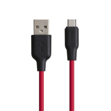 Кабель Hoco X21 Plus Silicone USB-A – Micro-USB (2 м · 12W · 2.4A) (Black/Red)