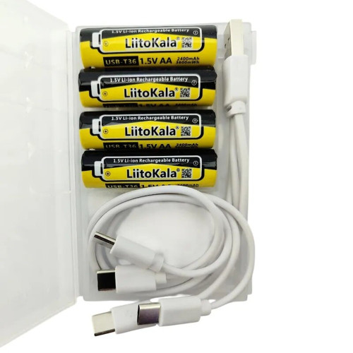 Акумуляторна батарейка LiitoKala USB-T36 AA R6 USB-C (4шт)