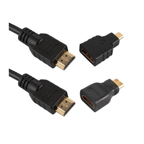 Кабель HDMI с переходниками mini-HDMI, micro-HDMI (1.5 м) (Black)
