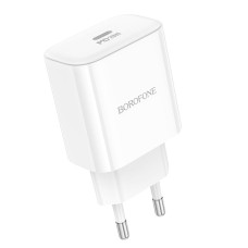 Мережевий зарядний пристрій Borofone BA81A USB-C (20W · 3A) (White)