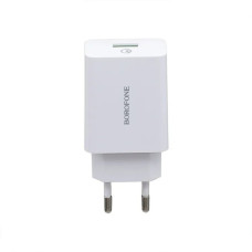 Сетевое зарядное устройство Borofone BA21A USB-A (18W · 3A) (White)