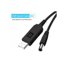 Кабель для роутера USB-A – DC 5.5×2.1 мм 9V (1 м · 0.5A) (Black)