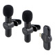 Бездротовий петличний мікрофон Remax K10 Twin Lightning (Black)