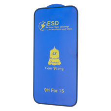 Защитное стекло 4S ESD Antistatic для Apple iPhone 15 (Full Glue) (Black)