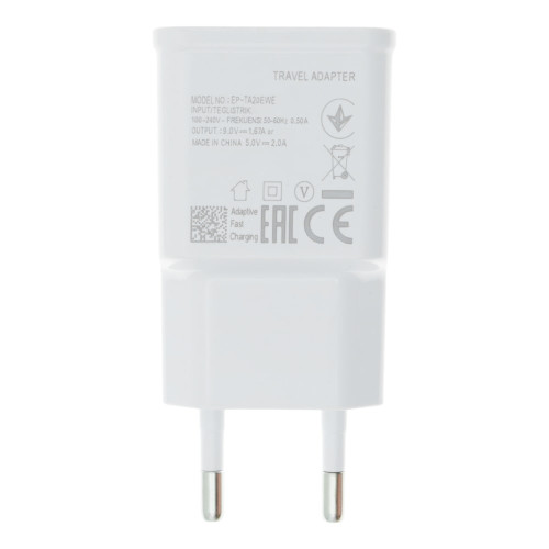 Мережевий зарядний пристрій Samsung USB-A (5W · 1A) (NO LOGO тех. пак) (White)