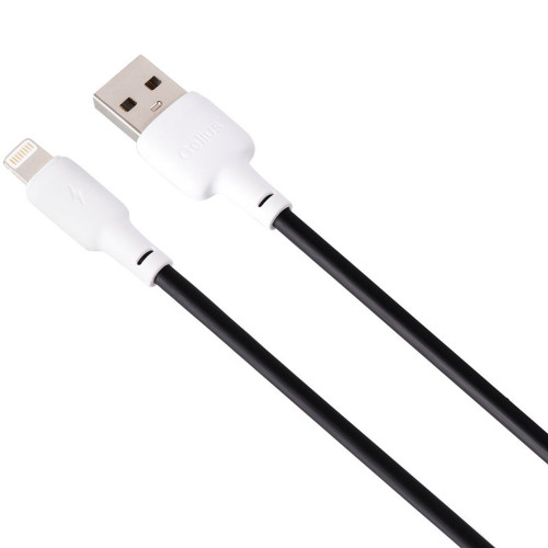 Кабель Gelius Full Silicon USB-A to Lightning 18W 1.2м (GP-UCN001L) black white