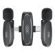 Беспроводной петличный микрофон XO MKF010 Twin Type-C + Lightning (Black)