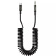 Аудиокабель AUX Proove Steel Spring Type-C – 3.5 мм (1 м) (Black)
