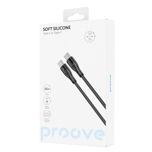 Кабель Proove Soft Silicone Type-C – Type-C (1 м · 60W · 3A) (Black)