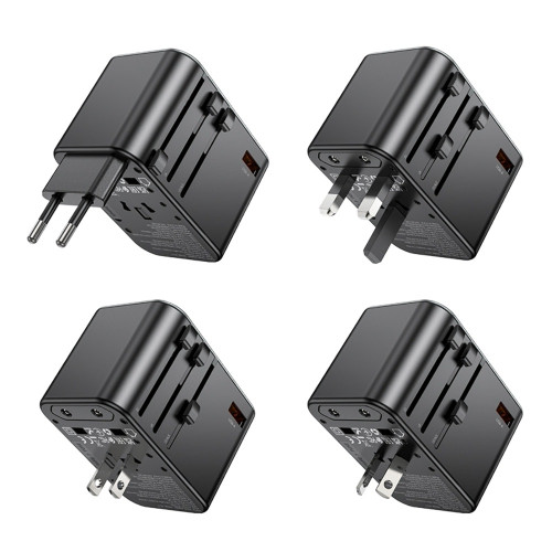 Сетевое зарядное устройство Hoco AC17 USB-A+2xUSB-C (65W · 3A) (Black)