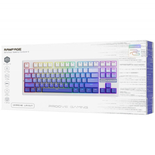 Клавіатура бездротова Proove Gaming Rampage (Ukraine Layout) (Black/Purple)