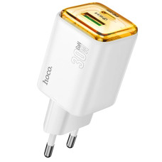 Сетевое зарядное устройство Hoco N53 USB-A+USB-C (30W · 3A) (White)