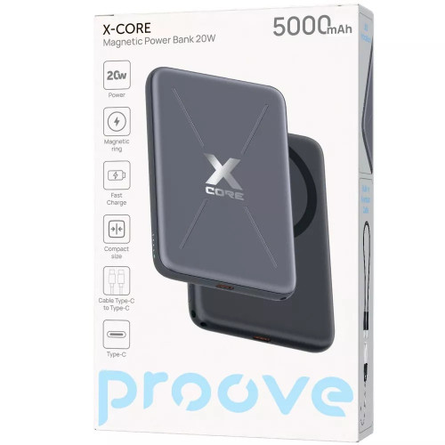 Повербанк Proove X-Core Magnetic 20W (5000 mAh) (Gray)
