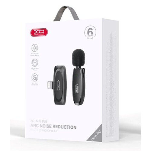 Бездротовий петличний мікрофон XO MKF08B Lightning (Black)