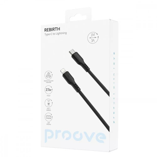 Кабель Proove Rebirth Type-C – Lightning (1 м · 27W · 3A) (White)