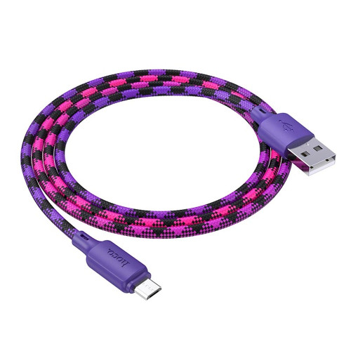 Кабель Hoco X116 Meridian USB-A – Micro-USB (1 м · 12W · 2.4A) (Purple)