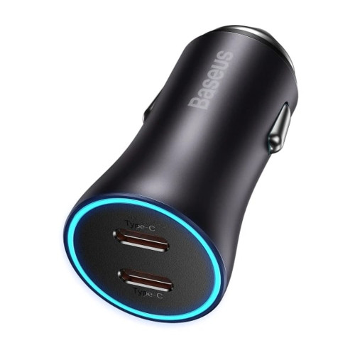 Автомобильное зарядное устройство Baseus Golden Contactor Pro 2xUSB-C (40W · 3A) (Dark Gray)