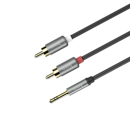 Аудиокабель AUX Hoco UPA10 2RCA – 3.5 мм (1.5 м) (Gray)