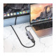 USB-хаб Hoco HB28 6в1 Type-C (HDMI · USB 3.0 · USB 2.0 · SD · microSD · PD) (Metal Gray)
