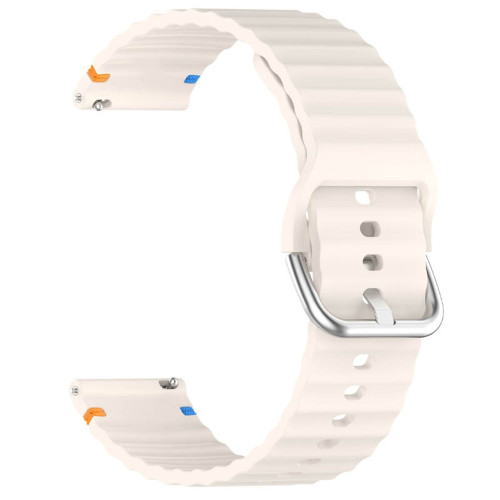 Ремешок универсальный 22 мм Silicone Wavy для Amazfit, Samsung, Huawei (Antique White)