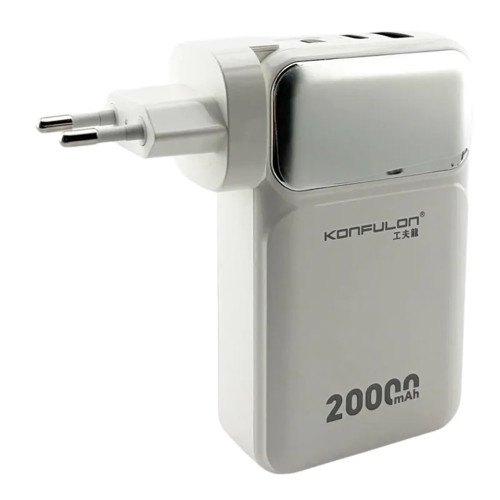 Повербанк Konfulon A57Q 22.5W с кабелем 2в1 (20000 mAh) (White)