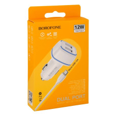 Автомобильное зарядное устройство Borofone BZ14 2xUSB-A (12W · 2.4A) с кабелем USB-A – Micro-USB (White)
