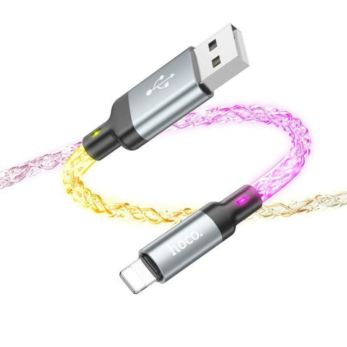 Кабель Hoco U112 USB-A – Lightning (1 м · 12W · 2.4A) (Gray)