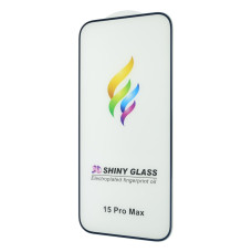 Захисне скло Color Frame для Apple iPhone 15 Pro Max (Full Glue) (Blue)