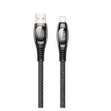 Кабель Usams US-SJ368 Digital Display Charging U36 USB-A – Lightning (1.2 м · 10W · 2A) (Black)