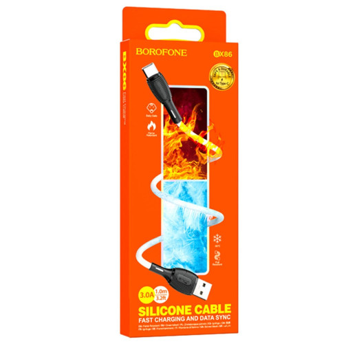Кабель Borofone BX86 USB-A – Type-C (1 м · 15W · 3A) (White)